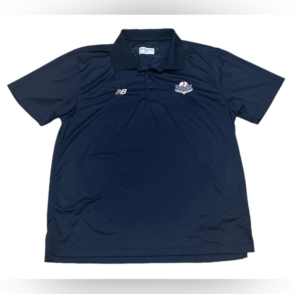 New Balance Polo Shirt Men’s XL Navy Blue GrandKids Logo Golf Preppy Activewear